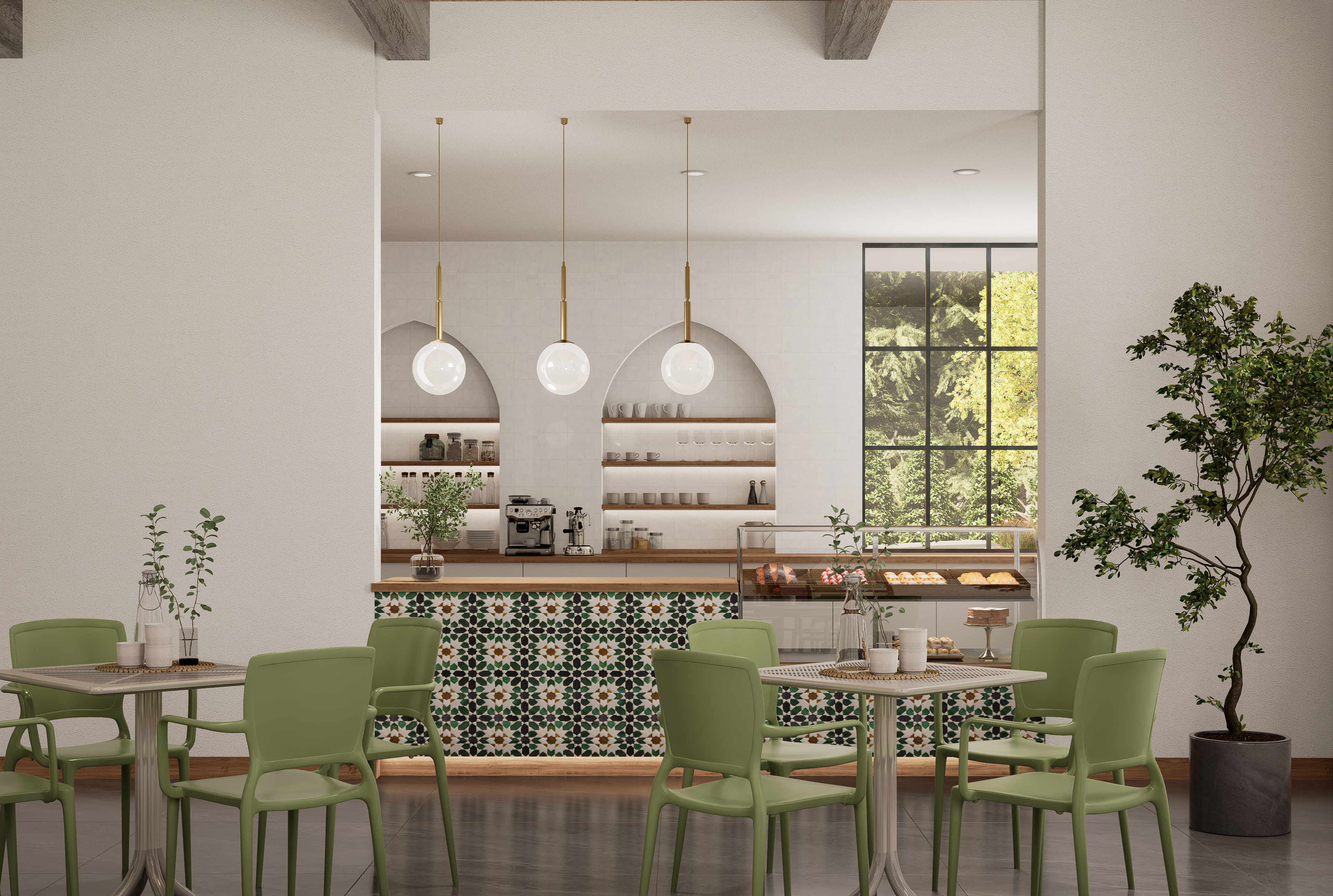 Community cafe with comfortable seating for gathering and conversation