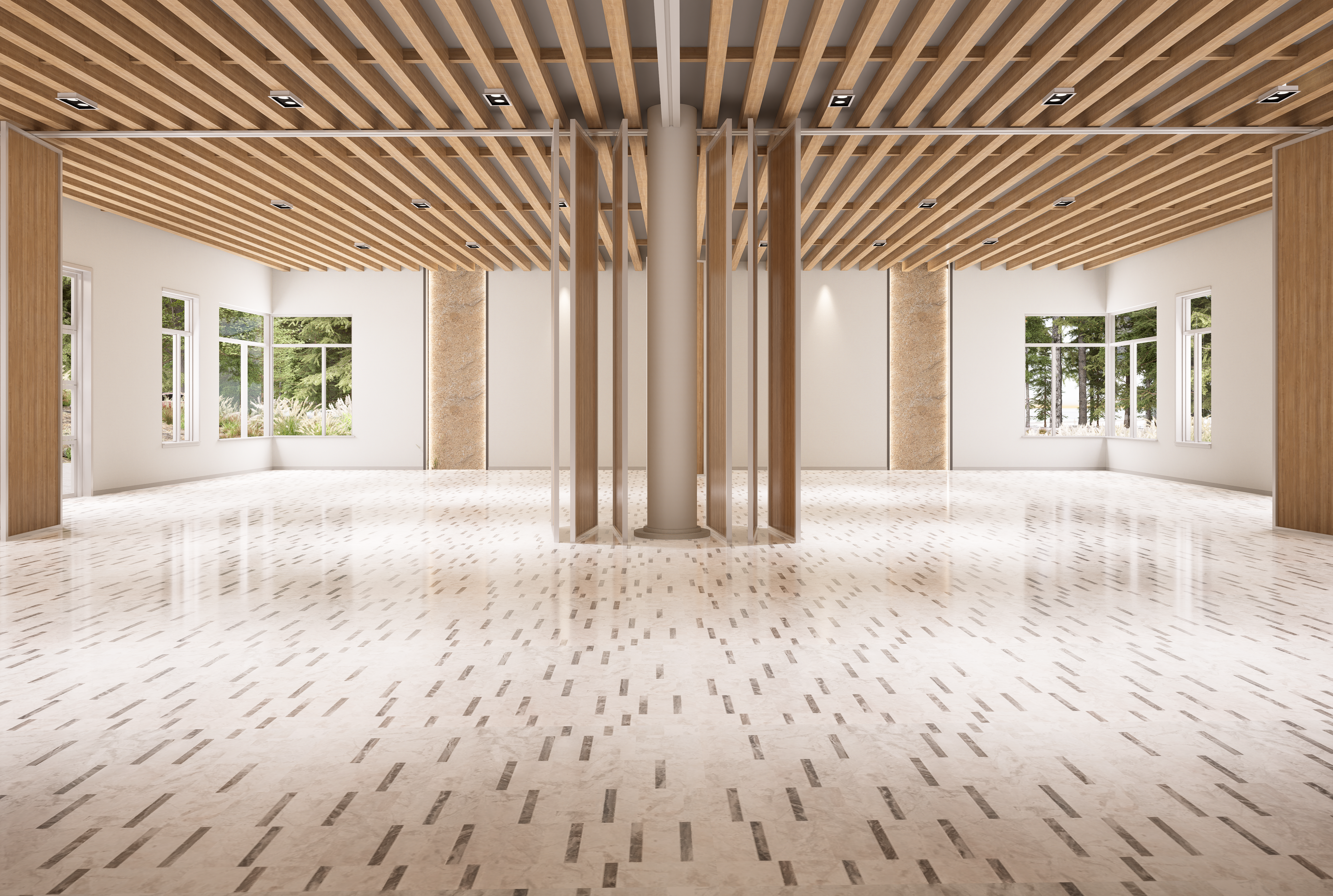 Flexible multi-purpose event hall for community gatherings and celebrations